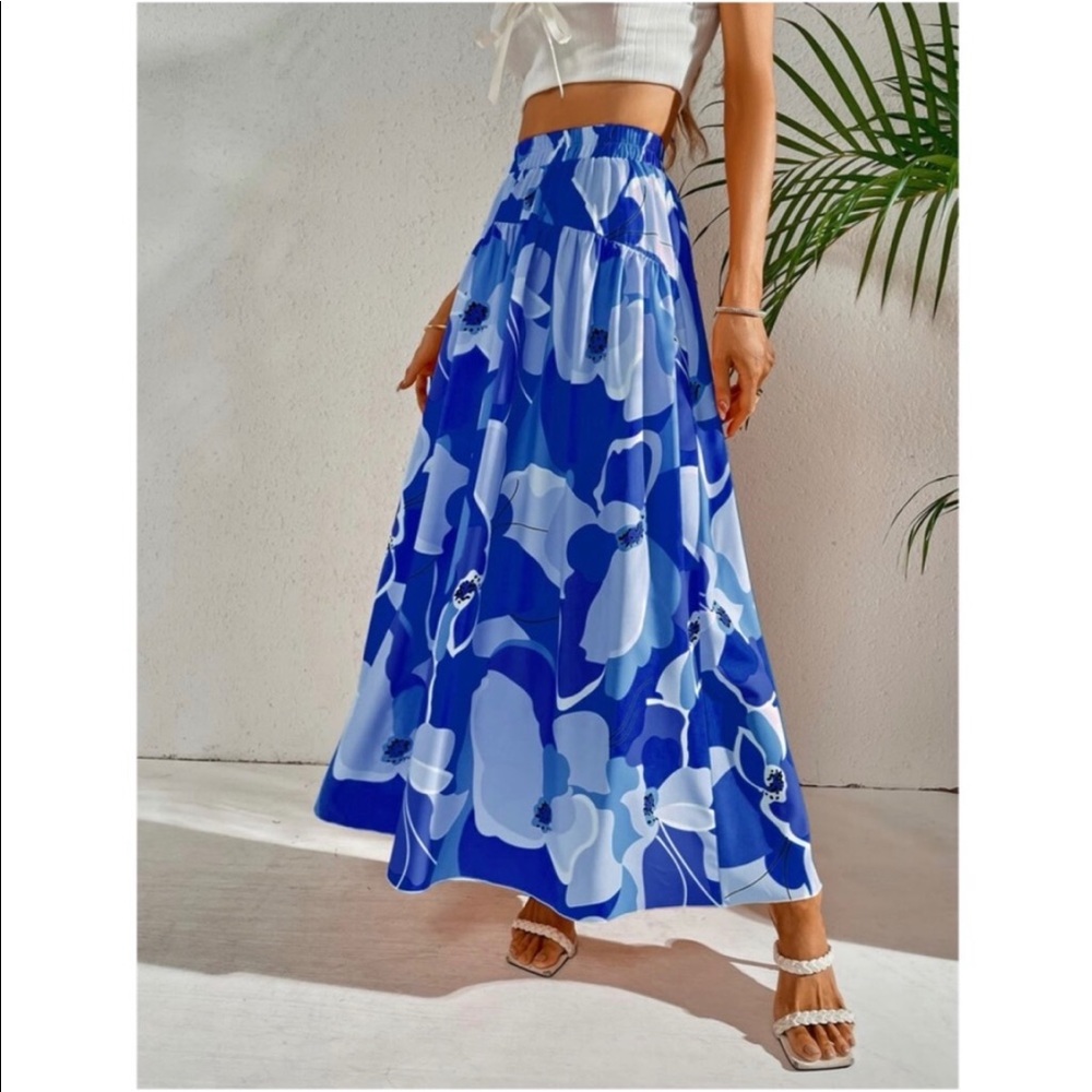 Bohemian Boho Floral Tropical Maxi Skirt - Picture 3 of 17